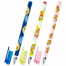 Ручка шариковая с принтом FUNSTER STICK "КОТ-ЭНТУЗИАСТ", СИНЯЯ, SOFT TOUCH покрытие, узел 0,7 мм, линия 0,35 мм, 144398