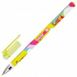Ручка шариковая с принтом FUNSTER STICK "КОТ-ЭНТУЗИАСТ", СИНЯЯ, SOFT TOUCH покрытие, узел 0,7 мм, линия 0,35 мм, 144398