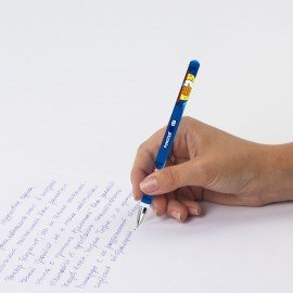 Ручка шариковая с принтом FUNSTER STICK "КОТ-ЭНТУЗИАСТ", СИНЯЯ, SOFT TOUCH покрытие, узел 0,7 мм, линия 0,35 мм, 144398
