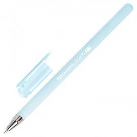 Ручки шариковые BRAUBERG "MARSHMALLOW", НАБОР 4 ШТУКИ, СИНИЕ, SOFT TOUCH покрытие, узел 0,7 мм, линия письма 0,35 мм, 144400