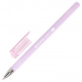 Ручки шариковые BRAUBERG "MARSHMALLOW", НАБОР 4 ШТУКИ, СИНИЕ, SOFT TOUCH покрытие, узел 0,7 мм, линия письма 0,35 мм, 144400