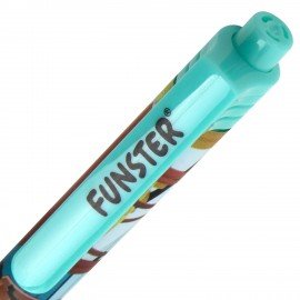 Ручка шариковая автоматическая с принтом FUNSTER "CUTE ANIMALS", корпус soft-touch, СИНЯЯ, пишущий узел 0,7 мм, линия письма 0,35 мм, 144402