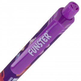 Ручка шариковая автоматическая с принтом FUNSTER "TASTY FOOD", корпус soft-touch, СИНЯЯ, пишущий узел 0,7 мм, линия письма 0,35 мм, 144403