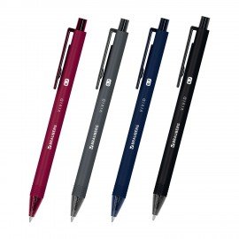 Ручка шариковая автоматическая BRAUBERG "VIVID", корпус soft-touch, СИНЯЯ, пишущий узел 0,7 мм, линия письма 0,35 мм, 144407