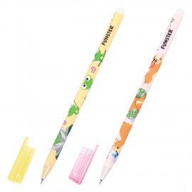 Ручка стираемая гелевая с принтом FUNSTER "CUTE ANIMALS", СИНЯЯ, корпус ассорти, игольчатый наконечник 0,5 мм, линия 0,35 мм, 144410