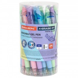 Ручка гелевая стираемая автоматическая BRAUBERG "X-ERASE RT PASTEL COLOR", СИНЯЯ, пишущий узел 0,7 мм, линия письма 0,5 мм, 144424