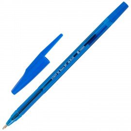 Ручка шариковая STAFF "Basic BP-66 BLUE", СИНЯЯ, корпус синий, узел 1 мм, линия письма 0,5 мм, 144454