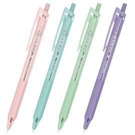 Ручка шариковая автоматическая с грипом BRAUBERG "CLASSIC PASTEL", СИНЯЯ, корпус ассорти, пишущий узел 0,5 мм, линия письма 0,35 мм, 144468