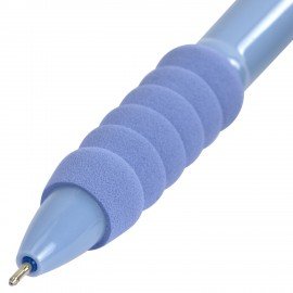 Ручка шариковая автоматическая BRAUBERG "MAXI SPONGE", мягкий грип, СИНЯЯ, пишущий узел 0,5 мм, линия письма 0,35 мм, 144471