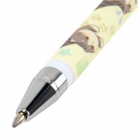 Ручка шариковая с принтом BRAUBERG "МИЛЫЕ КОТЫ", СИНЯЯ, SOFT TOUCH покрытие, узел 0,7 мм, линия письма 0,35 мм, 144478