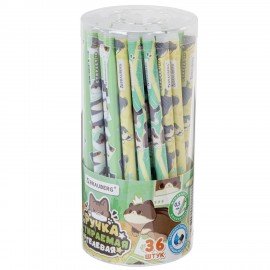 РЕЗЕРВ Ручка стираемая гелевая BRAUBERG CUTE CATS, СИНЯЯ, корпус ассорти, линия 0,35м, 144481