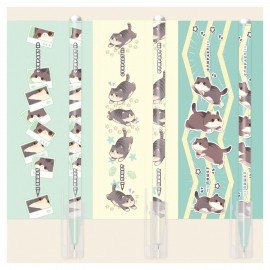 РЕЗЕРВ Ручка стираемая гелевая BRAUBERG CUTE CATS, СИНЯЯ, корпус ассорти, линия 0,35м, 144481