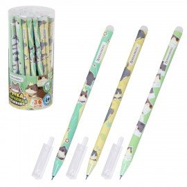 РЕЗЕРВ Ручка стираемая гелевая BRAUBERG CUTE CATS, СИНЯЯ, корпус ассорти, линия 0,35м, 144481