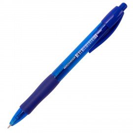 Ручка шариковая автоматическая с грипом BRAUBERG "OFFICE STYLE", СИНЯЯ, пишущий узел 0,7 мм, линия письма 0,35 мм, 144493