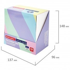 Ручка шариковая автоматическая BRAUBERG "TRIOS PASTEL COLOR", СИНЯЯ, корпус ассорти, пишущий узел 0,5 мм, линия письма 0,3 мм, 144496