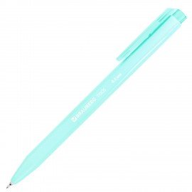 Ручка шариковая автоматическая BRAUBERG "TRIOS PASTEL COLOR", СИНЯЯ, корпус ассорти, пишущий узел 0,5 мм, линия письма 0,3 мм, 144496