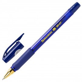 Ручка шариковая BRAUBERG "BP-GT GLD BLUE", СИНЯЯ, корпус тонированный, пишущий узел 0,7 мм, линия письма 0,35 мм, 144505