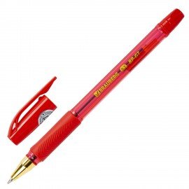 Ручка шариковая BRAUBERG "BP-GT GLD RED", КРАСНАЯ, корпус тонированный, пишущий узел 0,7 мм, линия письма 0,35 мм, 144506