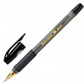 Ручка шариковая BRAUBERG "BP-GT GLD BLACK", ЧЕРНАЯ, корпус тонированный, пишущий узел 0,7 мм, линия письма 0,35 мм, 144507
