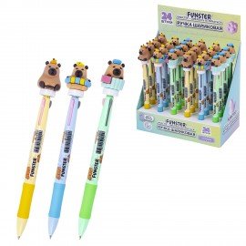 Ручка-спиннер многоцветная с топпером FUNSTER "COOL CAPY", 3 ЦВЕТА, ассорти, пишущий узел 0,7 мм, линия письма 0,35 мм, 144517