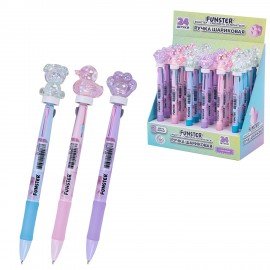 Ручка-спиннер многоцветная с акриловым топпером FUNSTER "SHINY PETS", 3 ЦВЕТА, ассорти, пишущий узел 0,7 мм, линия письма 0,35 мм, 144518