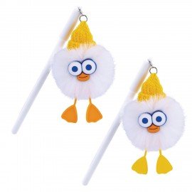 Ручка с пушистой подвеской шариковая FUNSTER "FLUFFY DUCK", СИНЯЯ, ассорти, пишущий узел 0,7 мм, 144525