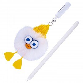 Ручка с пушистой подвеской шариковая FUNSTER "FLUFFY DUCK", СИНЯЯ, ассорти, пишущий узел 0,7 мм, 144525