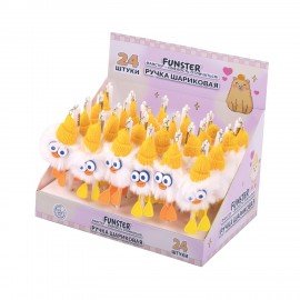 Ручка с пушистой подвеской шариковая FUNSTER "FLUFFY DUCK", СИНЯЯ, ассорти, пишущий узел 0,7 мм, 144525