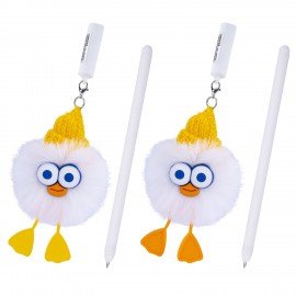 Ручка с пушистой подвеской шариковая FUNSTER "FLUFFY DUCK", СИНЯЯ, ассорти, пишущий узел 0,7 мм, 144525