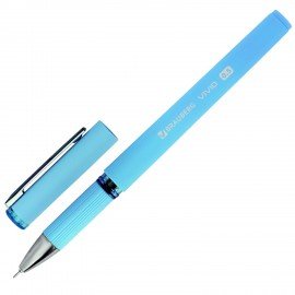Ручка гелевая с грипом BRAUBERG "VIVID PASTEL", СИНЯЯ, корпус ассорти, игольчатый узел 0,5 мм, линия письма 0,35 мм, 144539