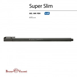 Ручка гелевая BRUNO VISCONTI Super Slim Black, СИНЯЯ, узел 0,28мм, линия 0,2мм, 20-03, 20-0398