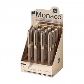 Ручка шариковая BRUNO VISCONTI MONACO SPACE, СИНЯЯ, серый корпус с глиттером, 0,4мм,, 20-0125/51