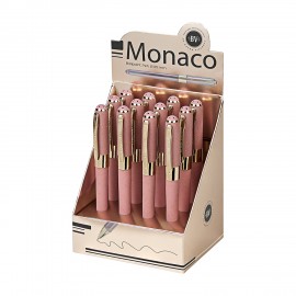 Ручка шариковая BRUNO VISCONTI MONACO SPACE, СИНЯЯ, розовый корпус с глиттером, 0,4мм, 20-0125/53