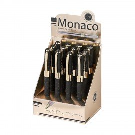 Ручка шариковая BRUNO VISCONTI MONACO SPACE, СИНЯЯ, черный корпус с глиттером, 0,4мм,, 20-0125/52