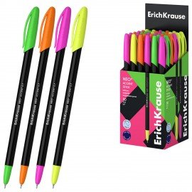 Ручка шариковая ERICH KRAUSE Neo Stick Accent, СИНЯЯ, узел 0,7 мм, корпус ассорти, 0,, 55386