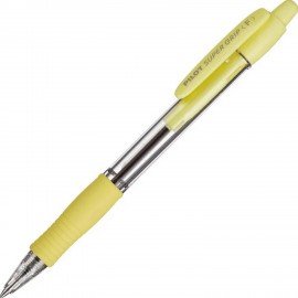 Ручка шариковая автомат. с грипом PILOT Super Grip, СИНЯЯ, желтые детали, линия 0,21мм, BPGP-10R-F, BPGP-10R-F Y