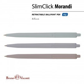 Ручка шариковая автоматическая BRUNO VISCONTI SlimClick.Morandi, СИНЯЯ, ассорти, 0,4 мм, 20-0507