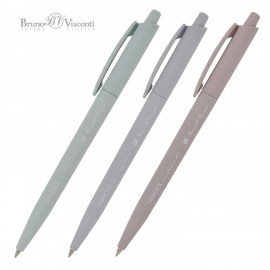 Ручка шариковая автоматическая BRUNO VISCONTI SlimClick.Morandi, СИНЯЯ, ассорти, 0,4 мм, 20-0507