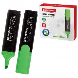 Текстовыделитель BRAUBERG "Contract", ЗЕЛЕНЫЙ, линия 1-5 мм, 150390