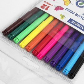 Фломастеры BRAUBERG "Wonderful butterfly", 12 цветов, вентилируемый колпачок, пласт. упаковка, увеличенный срок службы, 150522