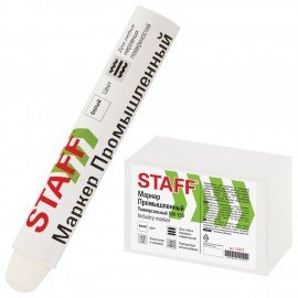 Маркер для промышленной маркировки STAFF ПМ-100 твердый, БЕЛЫЙ, -20 до +40С, 150813