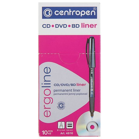 Маркер для CD и DVD СИНИЙ CENTROPEN, трехгранная форма захвата, тонкий, 0,6 мм, 4616, 6 4616 0106