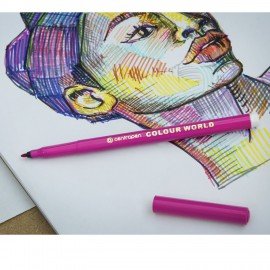 Фломастеры 18 ЦВЕТОВ CENTROPEN "Colour World", круглые, смываемые, вентилируемый колпачок, 7550/18TP, 775501884
