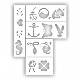 Фломастеры для кожи 4 ЦВЕТА CENTROPEN "Tattoo", + 16 трафаретов, смываемые, 2880/4BL, 628800405