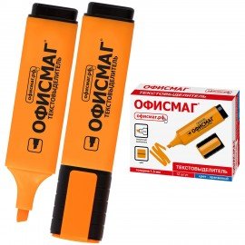 Текстовыделитель ОФИСМАГ, ОРАНЖЕВЫЙ, линия 1-5 мм, 151206