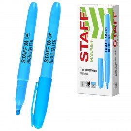 Текстовыделитель STAFF "Manager" HL-238, ГОЛУБОЙ, линия 1-3 мм, 151242