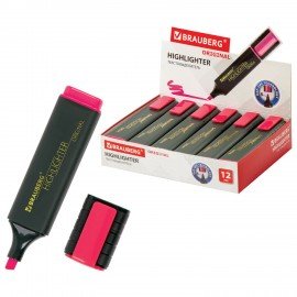 Текстовыделитель BRAUBERG "ORIGINAL", РОЗОВЫЙ, линия 1-5 мм, 151683