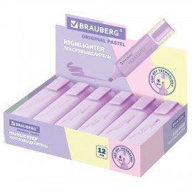 Текстовыделитель BRAUBERG "ORIGINAL PASTEL", ЛАВАНДОВЫЙ, линия 1-5 мм, 151695
