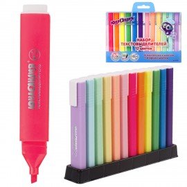 Набор текстовыделителей ЮНЛАНДИЯ 12 шт., АССОРТИ, "COLORSTAR", линия 1-4 мм, 151718