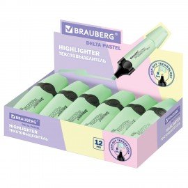 Текстовыделитель BRAUBERG "DELTA PASTEL", МЯТА, линия 1-5 мм, 151730
